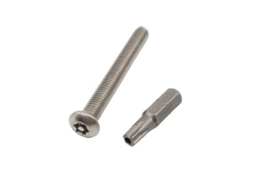 torx bit and screw for vandal resistant hand hole covers