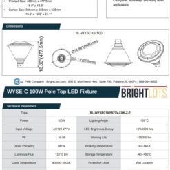 WYSE-C 100W Decorative Pole Top LED Fixture - Image 4