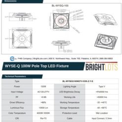WYSE-Q 100W Decorative Pole Top LED Fixture - Image 3