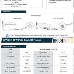 WYSE-R 60W Decorative Pole Top LED Fixture - Image 2