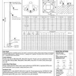 Round Tapered Steel Light Pole Spec Sheet