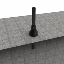 3" Round Fluted Aluminum Decorative Light and Sign Pole