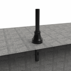 Clamshell cast aluminum base cover for 3" round smooth pole