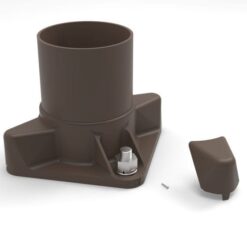 Tapered Aluminum Light Pole Base with Anchor Bolt Covers
