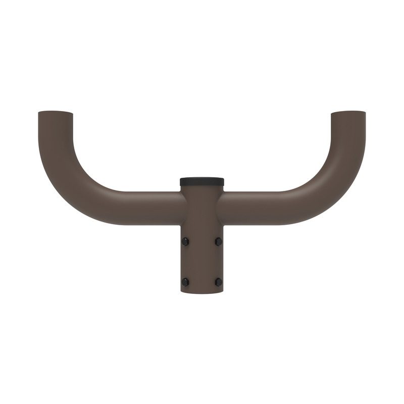 Steel Bullhorn with 2 Arms at 180 Degrees for 2 3/8 inch round pole