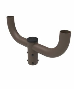 Steel Bullhorn with 2 Arms at 180 Degrees for 2 3/8 inch round pole