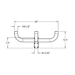 Steel Bullhorn with 4 Arms at 90 Degrees