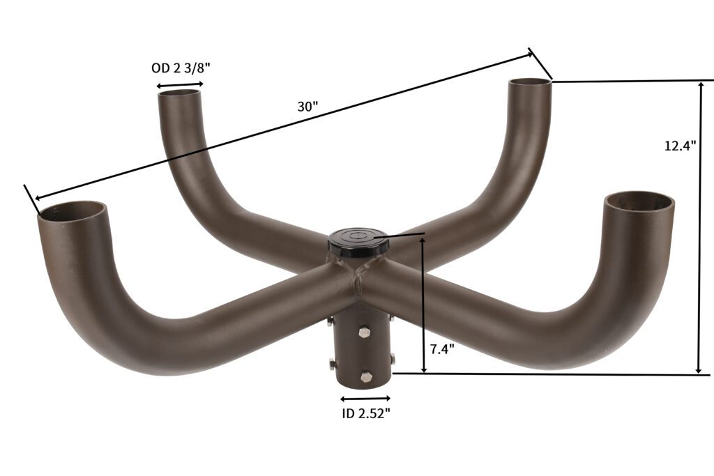Steel Bullhorn with 4 Arms at 90 Degrees