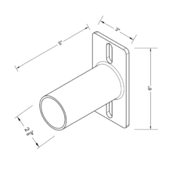 Side Tenon for Square Poles and wall mounting