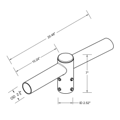Spoke Bracket with 2 arms at 180deg