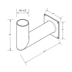 Right Angle Bracket for Wall Mounting with 4inch base