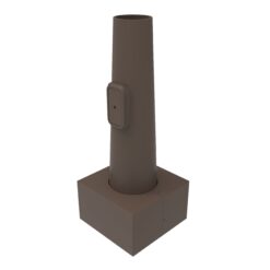 Round Tapered Steel Pole. Dark Bronze over Galvanized Steel