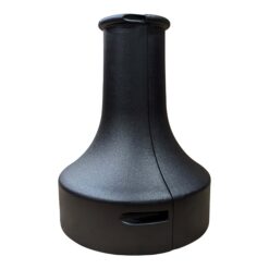 Mini Lengefeld Decorative Base Cover. Clamshell type. Cast aluminum. Black powder coated.