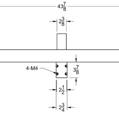 3 light tennon inline square brackets