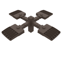 4 LEDs at 90 Square Steel Pole Kit