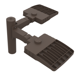 2 LED Fixtures with round pole installation. LED Kit